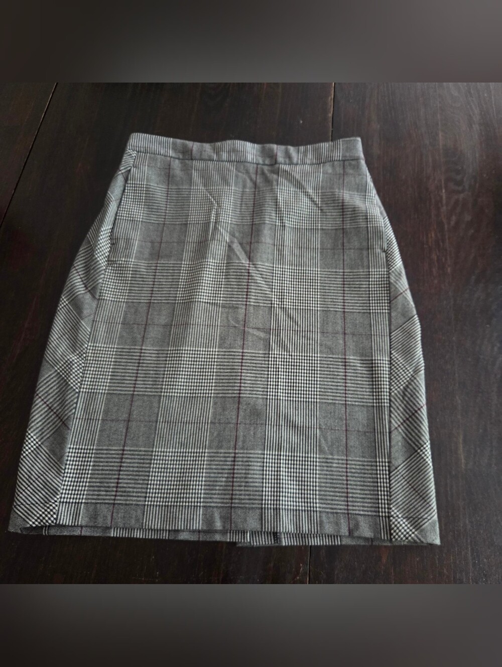 Gray Plaid Pencil Skirt